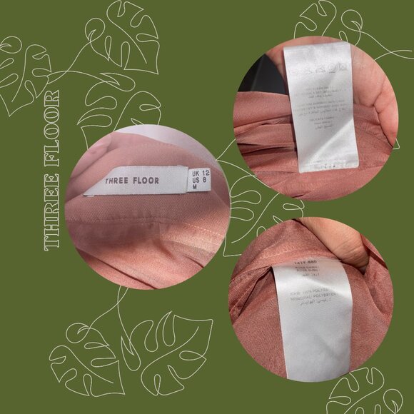 Anthropologie | Three Floor Ruffle Tiered Midi Dress in Rose Dawn | Size US 8/M - Picture 4 of 6